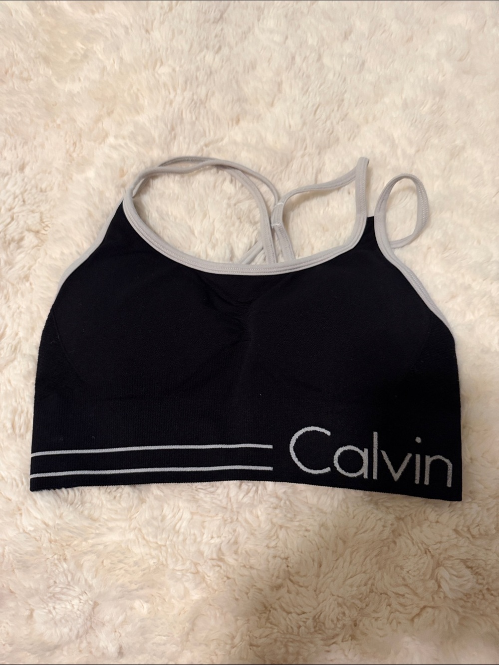 Calvin Klein Black Bralette with Light Gray Trim